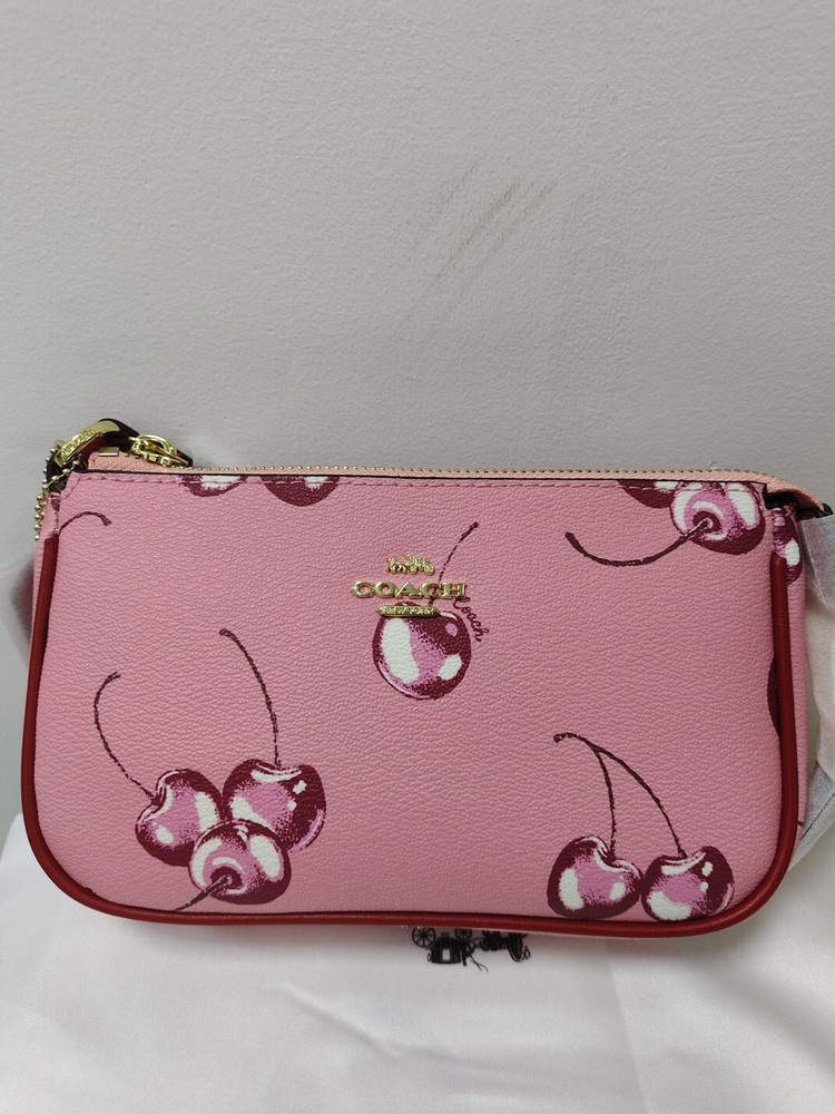 2024 New Coach Nolita 19 Shoulder Bag Cherry Print Canvas Leather Small