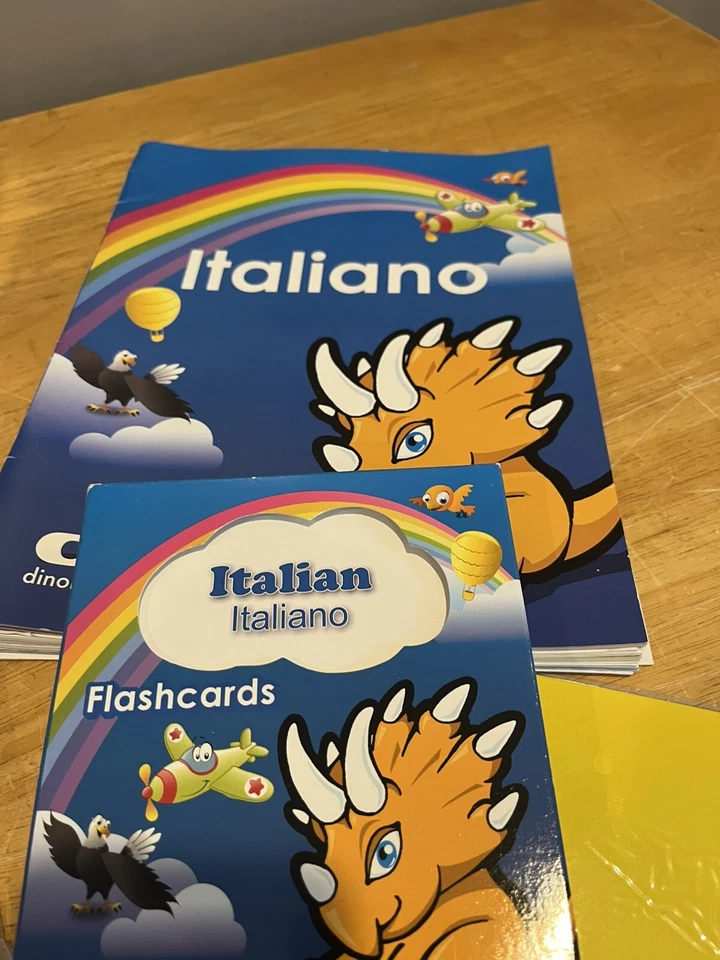 Dino Lingo DVD Program Italian Language Learning 6 Discs Flashcards Songs Books - Image 2 of 4