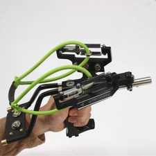Outdoor Hunting Catapult Slingshots Spring Slingshot with Tactical Flashlight US