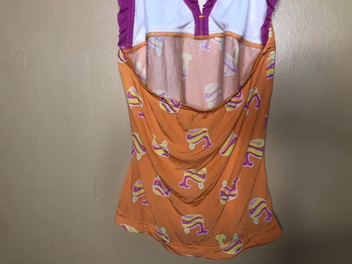 Speedo Junior Girl's Size 14 Swim Tankini Halter Spaghetti Strap Orange Pink - Picture 12 of 12