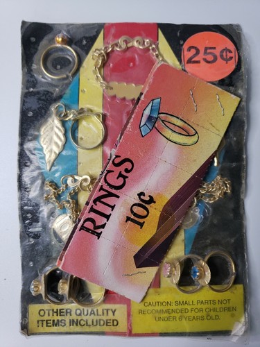 Vintage Rings Old Gumball Vending Machine Display Card #114