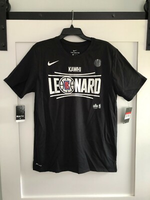 BRAND NEW Nike Kawhi Leonard Los Angeles Clippers Tee Shirt Black NBA  Dri-Fit LG