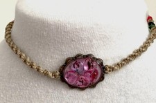 Handcrafted Artisan Macram  Necklace, Fashion Girls Choker and Heart Art Resin