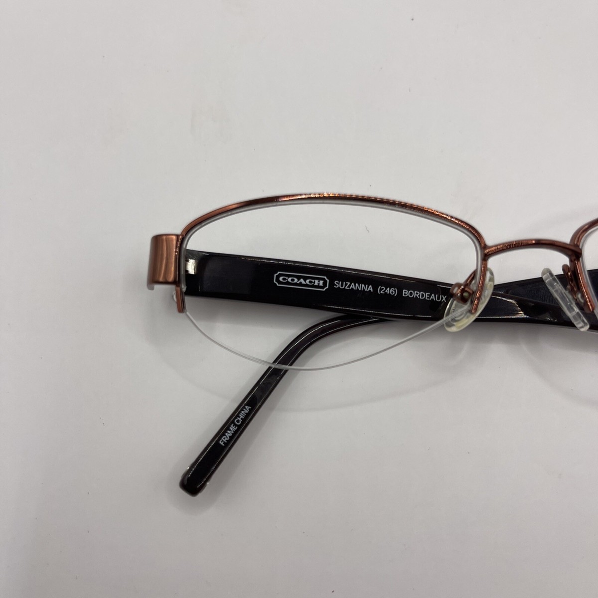 COACH EYEGLASSES SET OF 2 SUZANNA 246 STYLE TAN & BORDEAUX CLASSIC CC  50-17-135 Coach Eyeglasses Frames SUZANNA 246 BORDEAUX Red Oval Half  main image 2