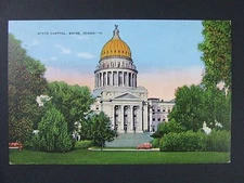 Boise Idaho ID State Capital Vintage Color Linen Postcard 1945