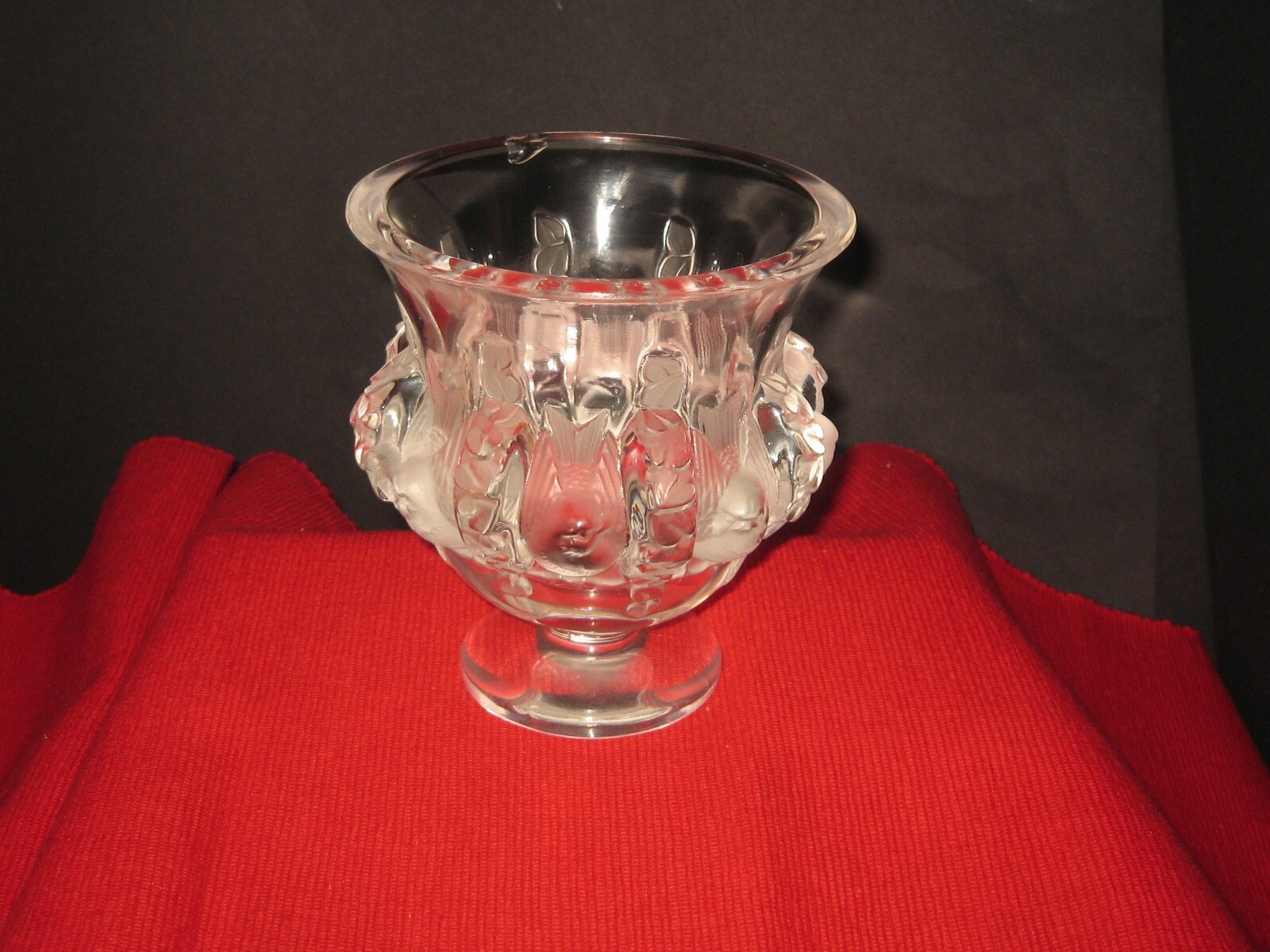 Lalique France Clear Crystal Footed Glass “Dampierre” Bird Vase A/F eBay