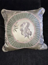 Croscill Home Iris Gold Floral Corded Throw Decorative Bed Pillow 18”