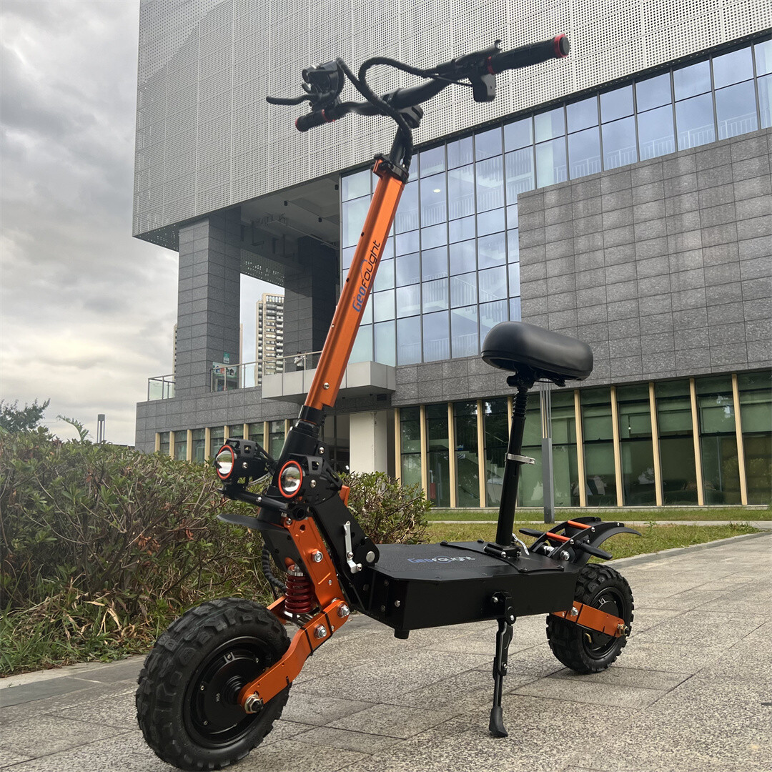6000W 60V 30AH Foldable 50MPH Electric Scooter Dual Motor 11Inch Off-Road Tire