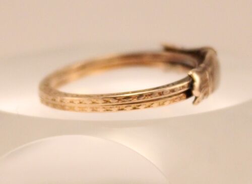 Rare Victorian Gimmel Fede 10K Gold Handclasp Ring Size 6 Circa 1880's - Picture 6 of 10