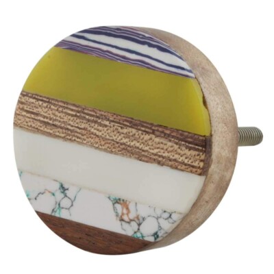 Wood Boho Drawer Knobs Pulls Hardware Handles Cabinets Cupboards - Pack of 6