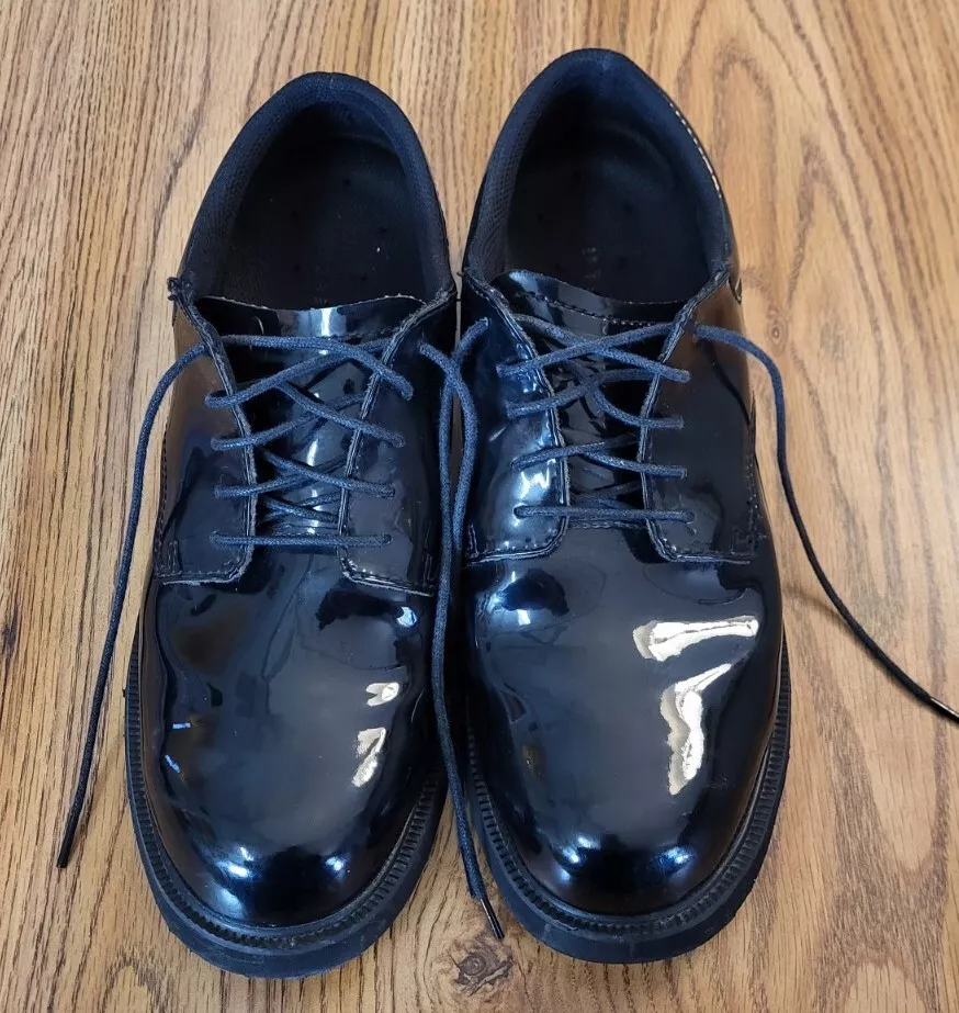 Bates Uniform Footwear High Gloss Black Oxfords Size 10 Wide Width Style E22141