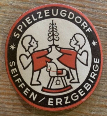 Alter Aufkleber Sticker Werbung Seiffen Spielzeugdorf Erzgebirge 1935