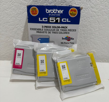 GENUINE BROTHER LC51CL Magenta Yellow Ink PACK OF 3, SEALED Expired 2023