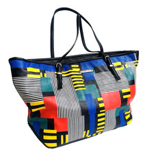 Nine West Tote Shoulder Black Multicolored (18"x11"x5.5") E1-796