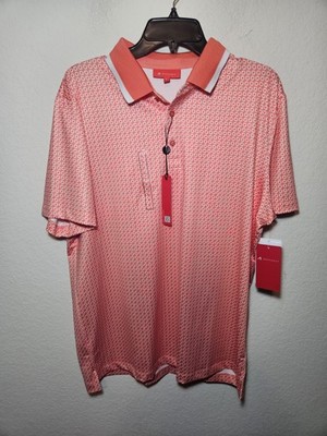 Mens Redvanly Divine Performance Golf Polo Shirt Coral #R2504 Size Large