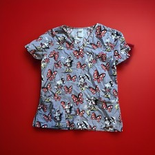 Disney Mickey Minnie Mouse Scrub Top Women  s Size S