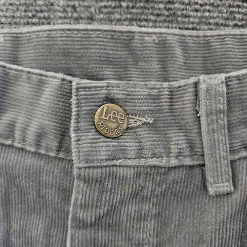 Vintage 70s Lee Riders Gray Corduroy Pants Mens Straight UNION Made USA 34x32 - Picture 10 of 17