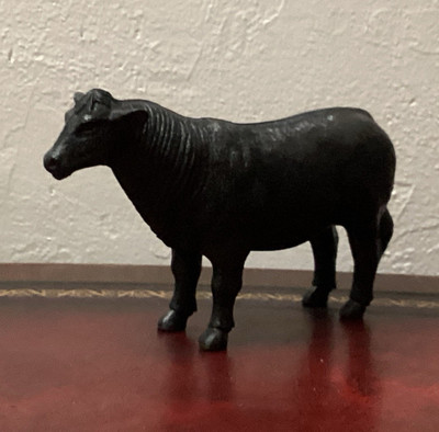 Black Plastic Cow Figurine Farm Animal Decor 