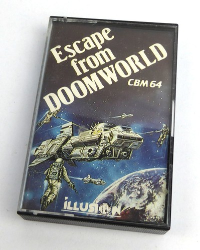 Commodore 64 C64 Spiel -- ESCAPE FROM DOOMWORLD (illusion) - Tape