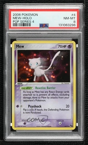 Mew Pokemon Organized Play Promotional Series 4 PSA 8 2006