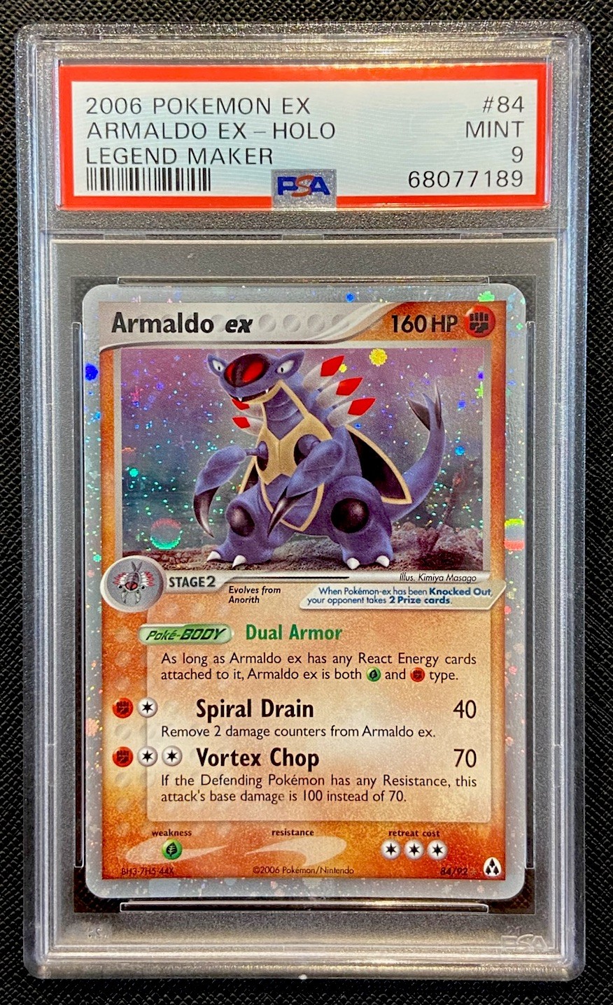 PSA 9 Mint Armaldo EX Holo #84 EX Legend Maker Pokemon 2006 Low Pop
