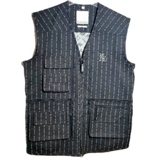 NAPA by Martine Rose Utility Vest Logo All Over Black White Size M Streetwear 