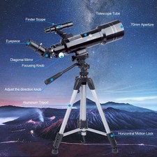 Telescope for Adults Astronomy, 70Mm Aperture 400Mm AZ Mount Refractor Telesc...