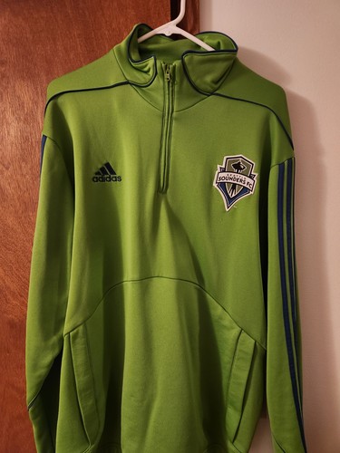 Seattle Sounders Adidas 1/4 Zip Pullover Green Size XL Used