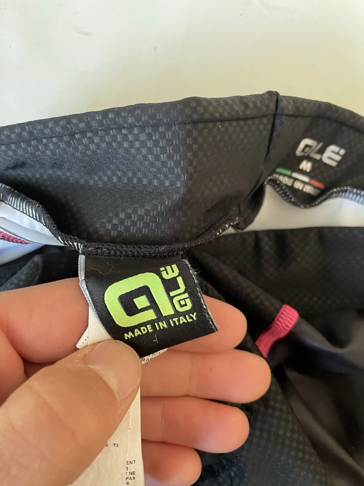 Ale PRR women's cycling shorts padded pull on black/pink made in Italy - Image 4 of 4