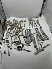 Huge Lot Antique Vintage Silverplate Serving Utensils Forks Spoons All Countries