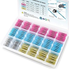600 PCS Heat Shrink Butt Connectors Kit, AWG 24 10 4 Sizes Butt Splice, Insula