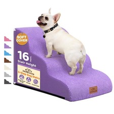 Dog Ramp and Stair for Bed 16" H-20 H,3-Step Cat Stair for Sofa and Chair,4-S...