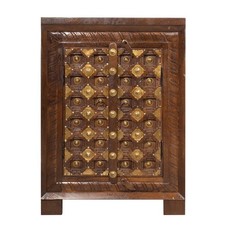 Nachttisch Marin Indisches Mangoholz Oriental Schlafzimmer Braun Gold 70 cm 