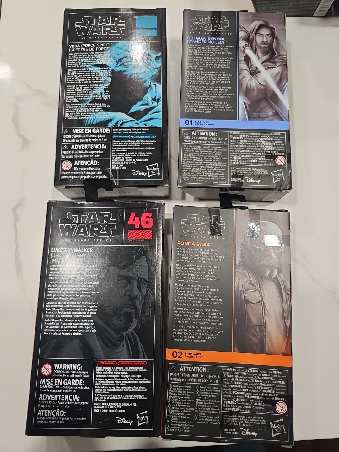 Star Wars - The Black Series - 4 Figurines NIB Yoda, Skywalker, Obi-wan