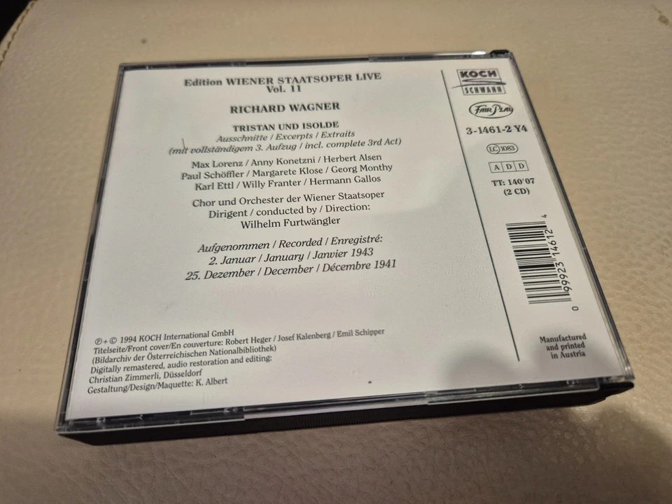 Richard Wagner CD Tristan und Isolde Carlos Auszüge 1941-1943 - Bild 2 von 2