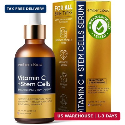 Vitamin C Serum for Face Hyaluronic Acid Anti Aging Brightening 1oz
