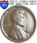 1922-D Lincoln Wheat Cent Penny 1c - KEY DATE Very Good/Fine (VG/F)