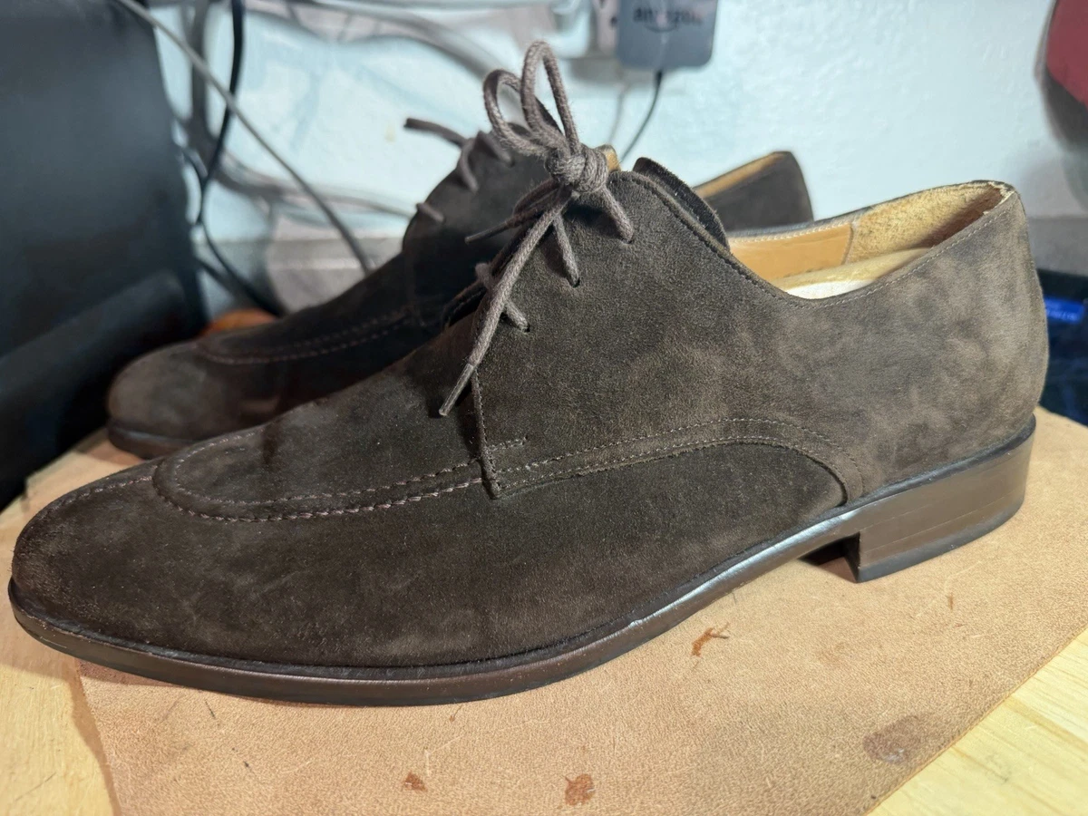Mezlan Shoes Mens 8.5M Suede Square Toe Lace Up Oxford Chocolate Brown Mezlan Custom Mens 11.5 Brown Polished Leather Wingtip  main image 3