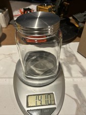 New 3.5 Square 5.5" Tall Clear Glass Storage Jar w Silver Steel Metal Screw Lid
