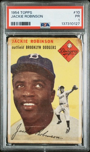 1954 Topps Jackie Robinson #10 PSA 1 PR Brooklyn Dodgers HOF