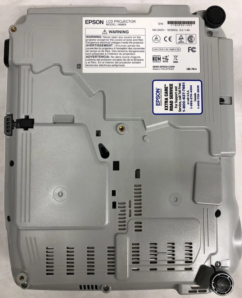 EPSON PowerLite 99WH H686A Projector 3LCD WXGA HDMI - 1167 LAMP HOURS - Image 4 of 4