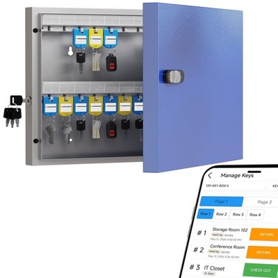 48-Keys Key Lock Box, Key Cabinet with Key Management App (Track Key Borrow/R...