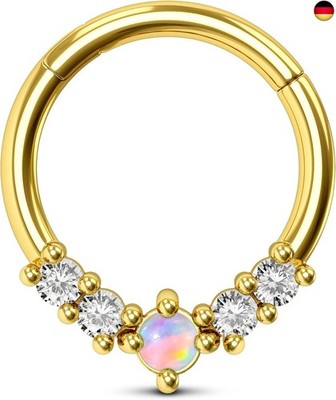 Opal Nasenpiercing Ring Chirurgenstahl Nasenring Gold Septum Piercing Schmuck 16