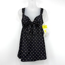 Longitude Swimsuit Women's 10 Dot NWT One Piece Coastal Beachy Tummy Control