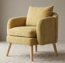 Yellow Chenille Accent Chair Armchair Living Room - Send Offer & Save