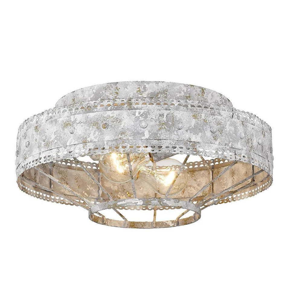 Golden Lighting Ferris 14 дюймов Крепление заподлицо Oyster на 2 лампы - Изображение 2 из 4