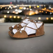 Nativearth Medieval Renaissance Gladiator Sandals US 8 Womens Brown Lace Shoes