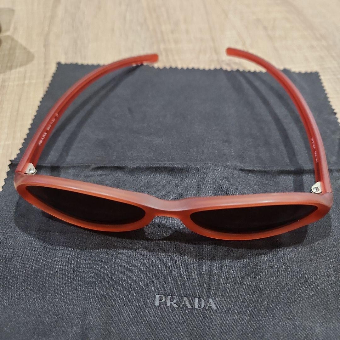 PRADA Sunglasses Wine Red SPR03A Oval Vintage Women Used made in Italy Authentic thumbnail 3