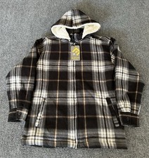 Elevani NWT Youth Jacket Green Plaid Fleece Sherpa Lined Full Zip Size 14