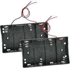 2-Pack 4X C Cell Battery Holder 6V C Size Battery Case Box with Wire Leads